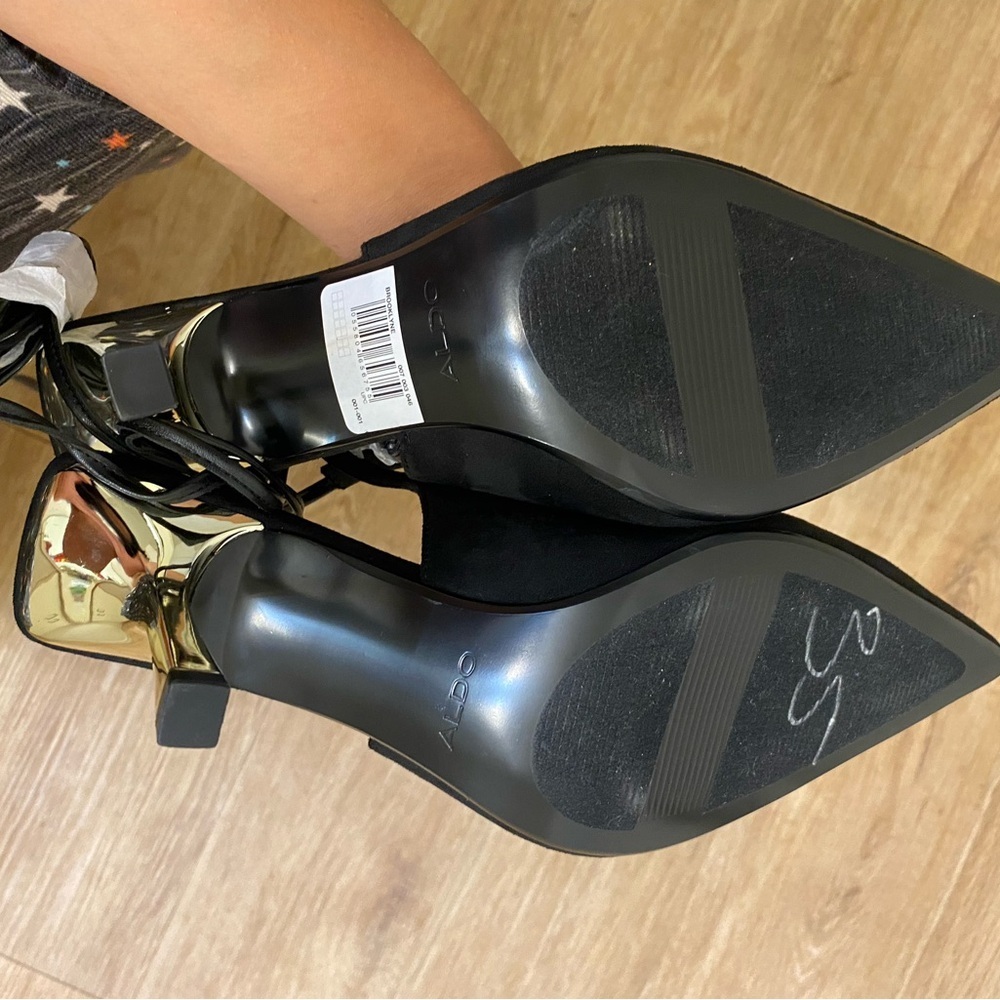 Aldo Elegant Black Lace-Up Heels - Picture 4 of 6